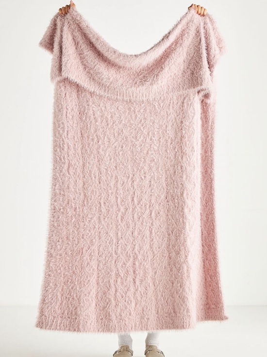 Anthropologie Other - Anthropologie Camden Cable-Knit Eyelash Throw Blanket